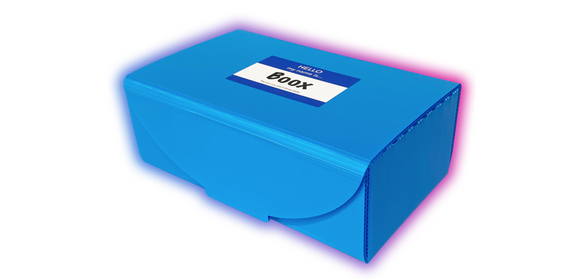 Blue boox reusable packaging